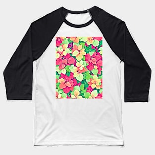 Bougainvillea Seamless Pattern Baseball T-Shirt